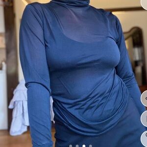 Vintage LL Bean Sheer Long Sleeve Turtleneck Top